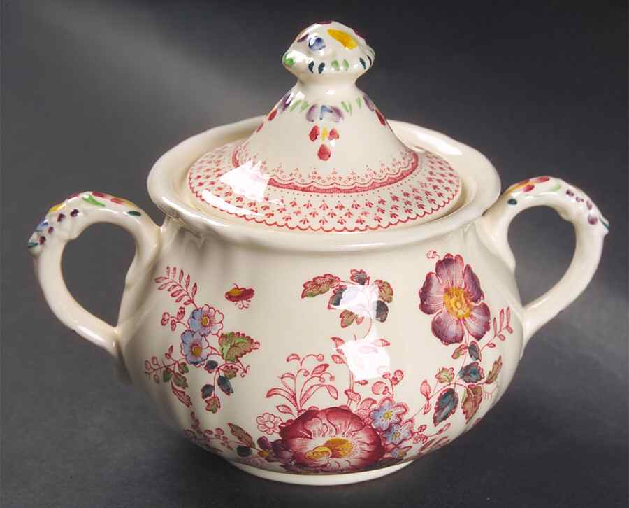 Paynsley Pink Sugar Bowl & Lid by Mason's-1