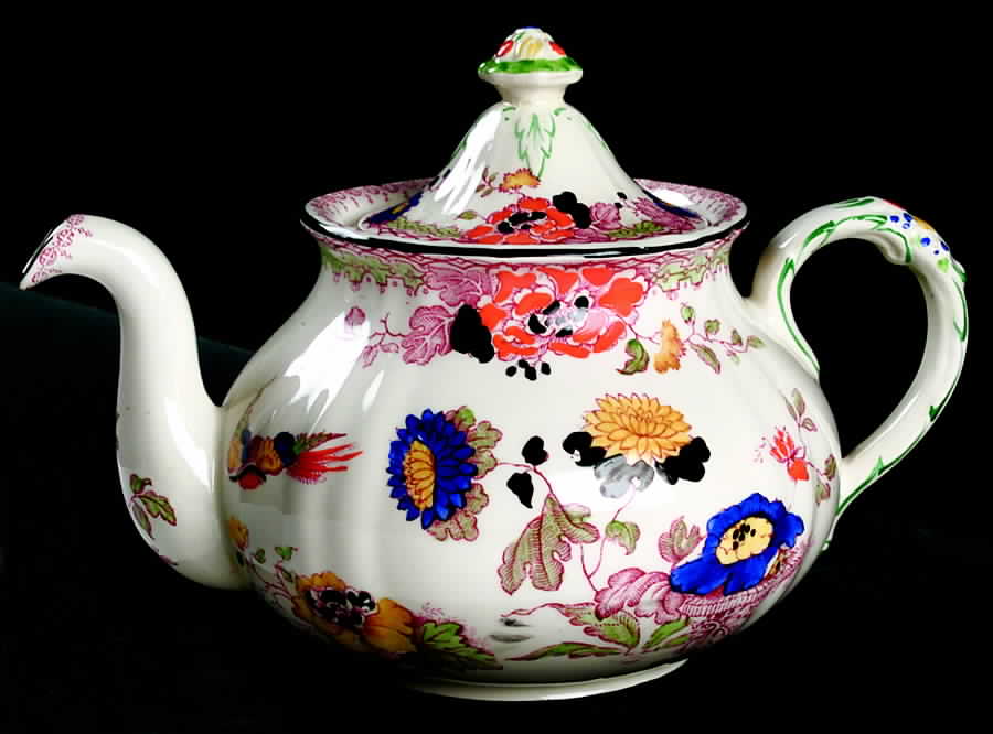 Persiana (Black Trim) Teapot & Lid by Mason's-1