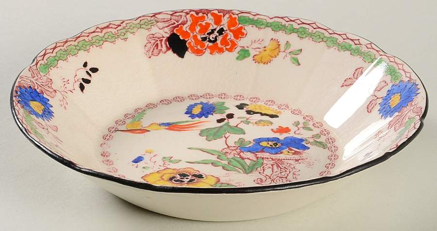 Persiana (Black Trim) Fruit/Dessert (Sauce) Bowl by Mason's-1