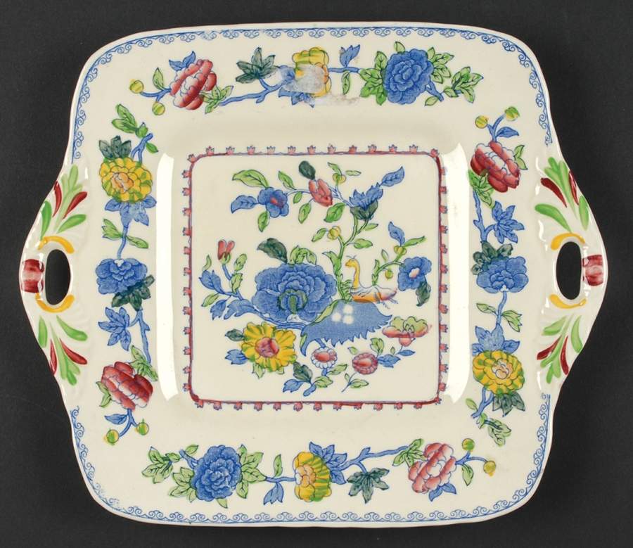 Regency Plantation Colonial Square Handled Cake Plate by Mason's-1