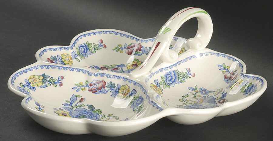 Regency Plantation Colonial 3-Part Relish with Center Ceramic Handle by Mason's-1