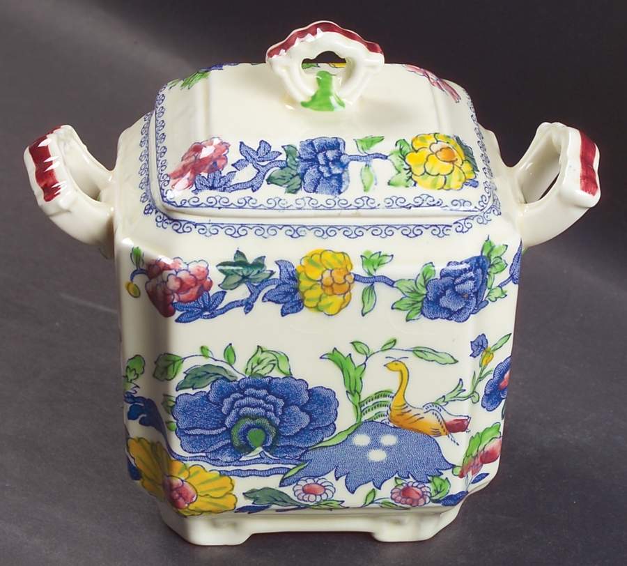 Regency Plantation Colonial Square Fan Sugar Bowl & Lid by Mason's-1