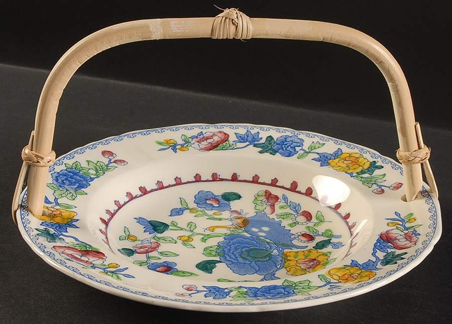 Regency Plantation Colonial 7''-7 1/4'' Basket W/Bamboo Handle HC by Mason's-1