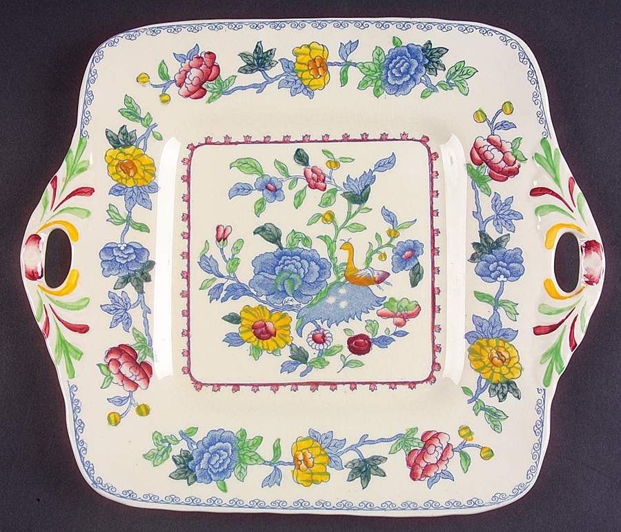 Regency Plantation Colonial Square Handled Cake Plate by Mason's-1