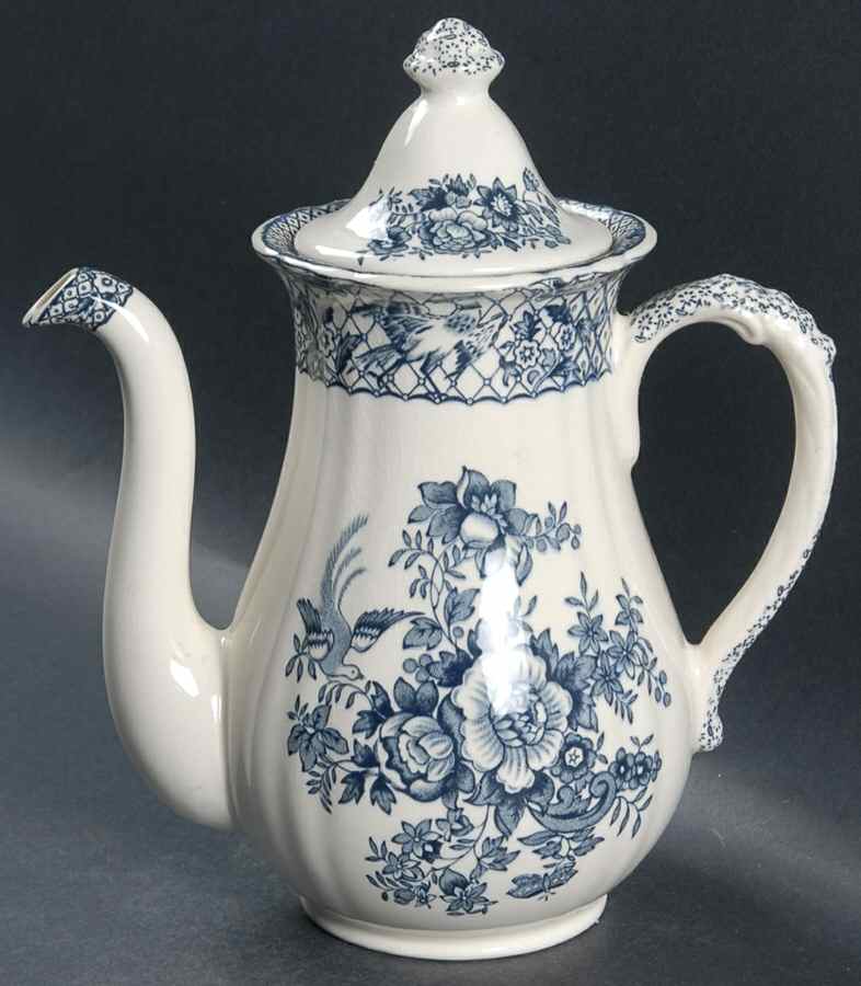 Stratford Royal Blue (No Trim) Small Coffee Pot & Lid by Mason's-1