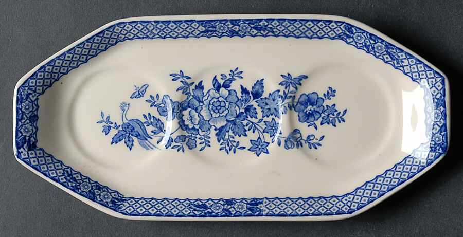 Stratford Royal Blue (No Trim) Tray for Salt/Pepper/Mustard Set by Mason's-1