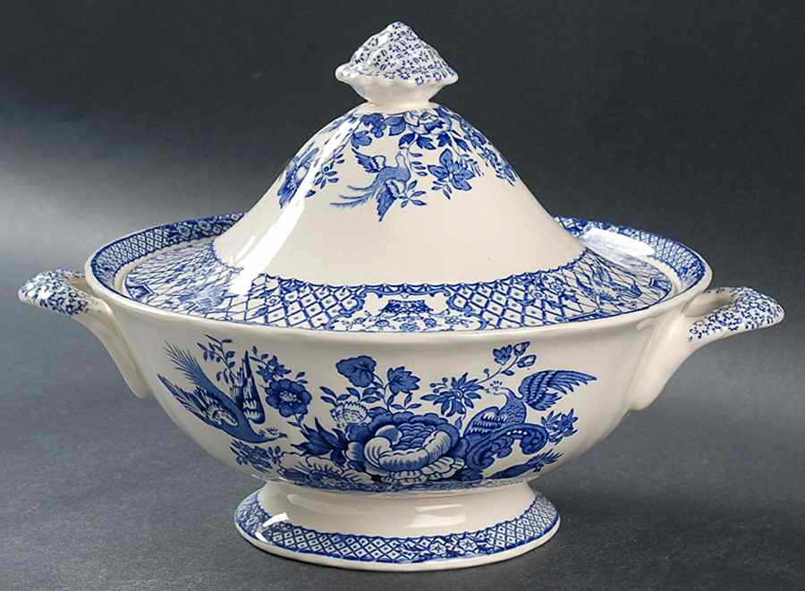 Stratford Royal Blue (No Trim) Round Covered Vegetable by Mason's-1