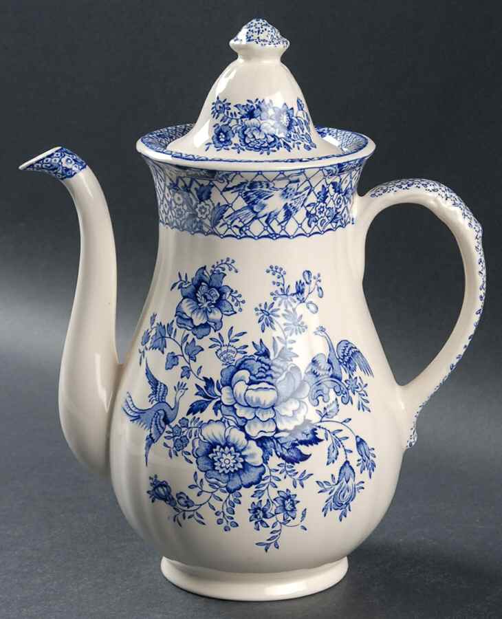 Stratford Royal Blue (No Trim) Coffee Pot & Lid by Mason's-1