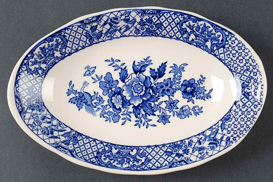 Stratford Royal Blue (No Trim) Relish/Gravy Underplate by Mason's-1
