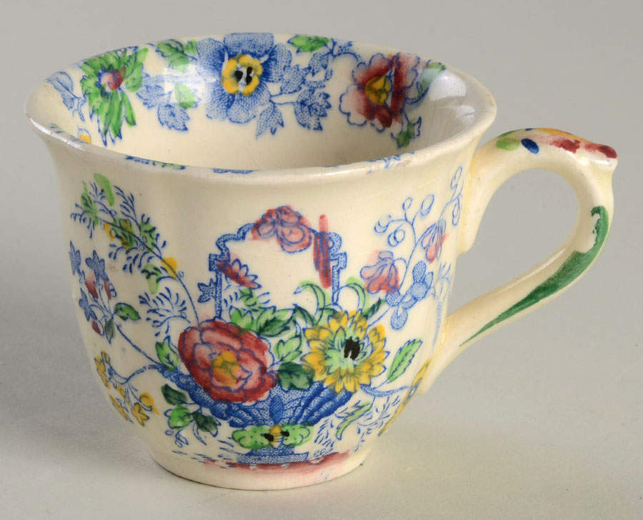 Strathmore Blue Multicolor Flat Demitasse Cup by Mason's-1