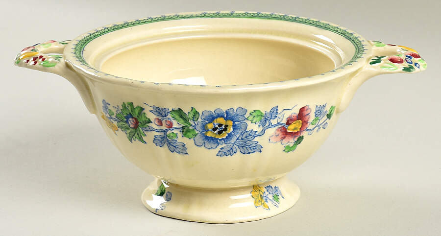 Strathmore Blue Multicolor Sugar Bowl No Lid by Mason's-1