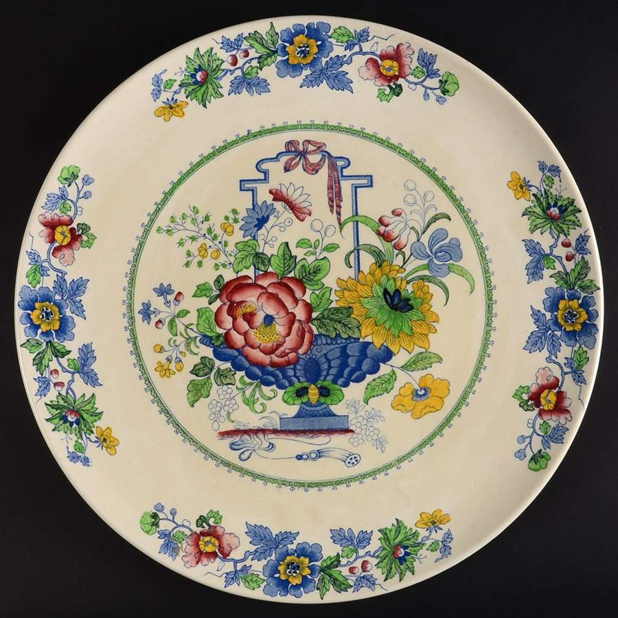 Strathmore Blue Multicolor 15" Chop Plate (Round Platter) by Mason's-1