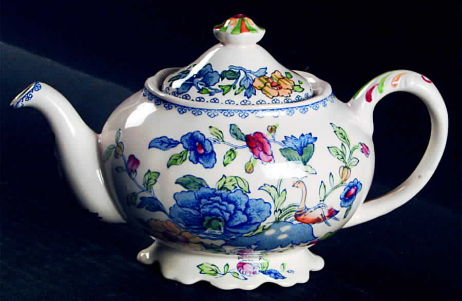 Strathmore Blue Multicolor Mini Teapot No Lid by Mason's-1