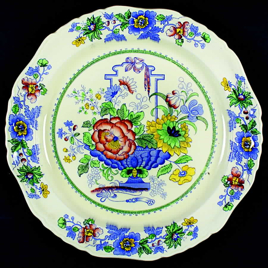 Strathmore Blue Multicolor 14" Chop Plate (Round Platter) by Mason's-1