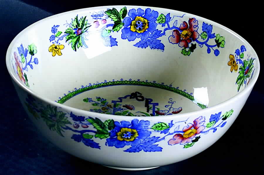 Strathmore Blue Multicolor 9" Salad Serving Bowl by Mason's-1