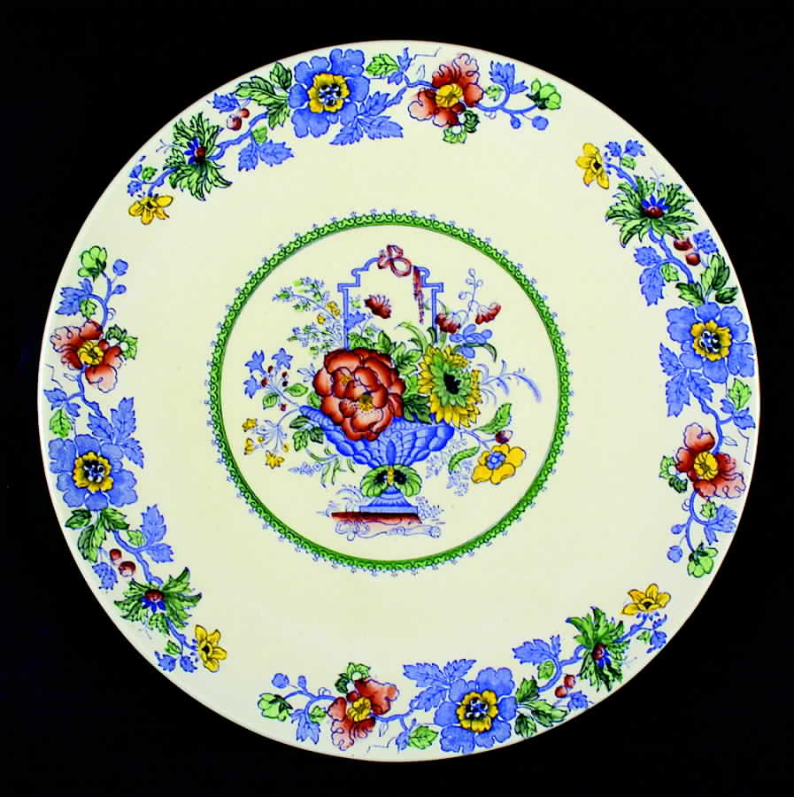 Strathmore Blue Multicolor Cake Plate by Mason's-1