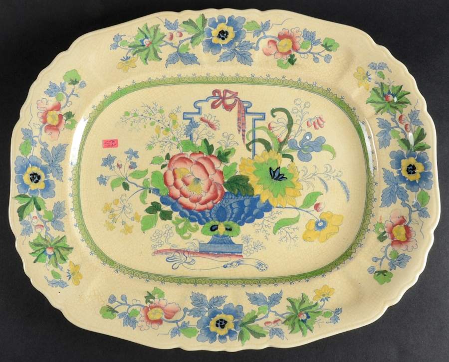 Strathmore Blue Multicolor 17" Oval Serving Platter by Mason's-1