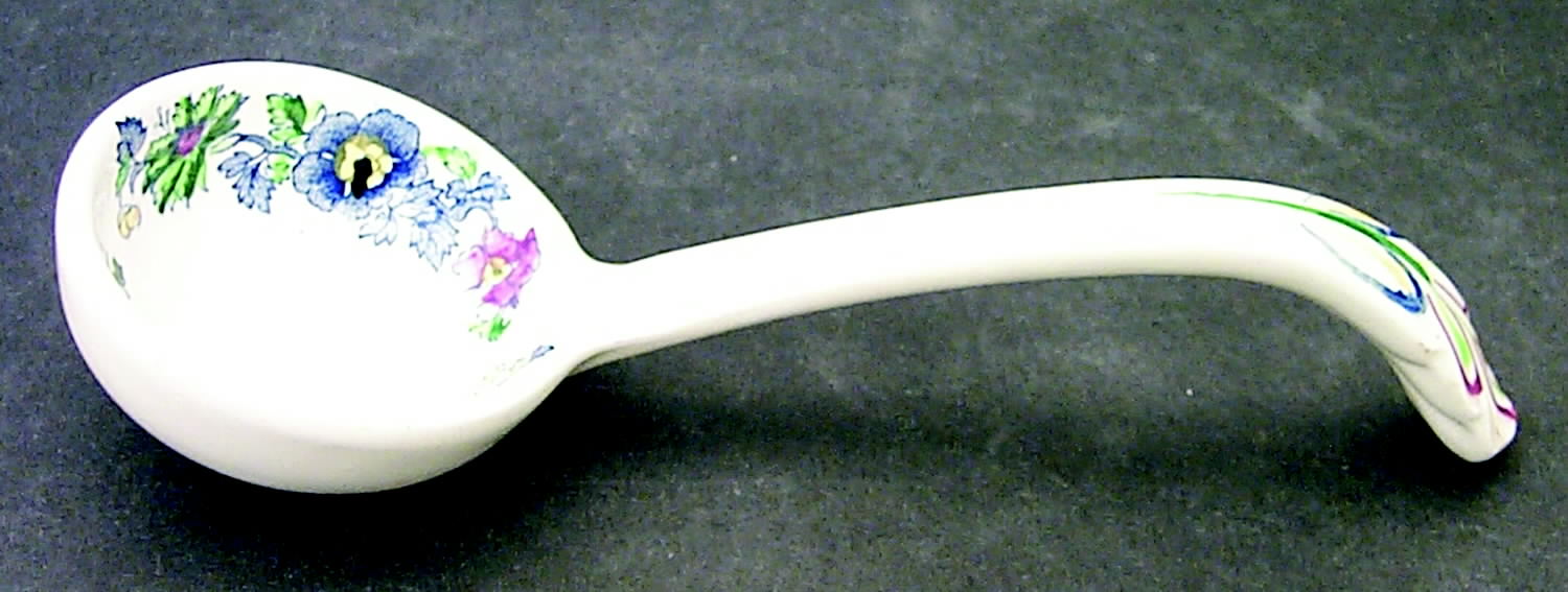 Strathmore Blue Multicolor Gravy Ladle Solid Piece by Mason's-1