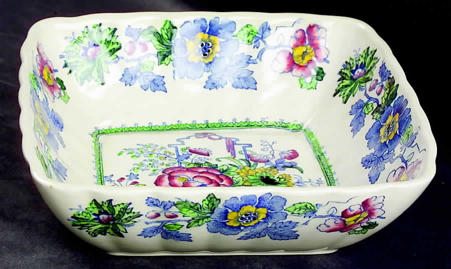 Strathmore Blue Multicolor 7" Square Vegetable Bowl by Mason's-1