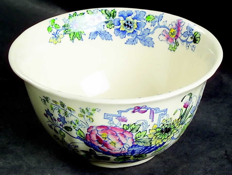 Strathmore Blue Multicolor Open Rice/Sugar Bowl by Mason's-1