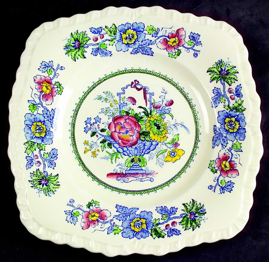 Strathmore Blue Multicolor 9" Square Cookie Plate by Mason's-1