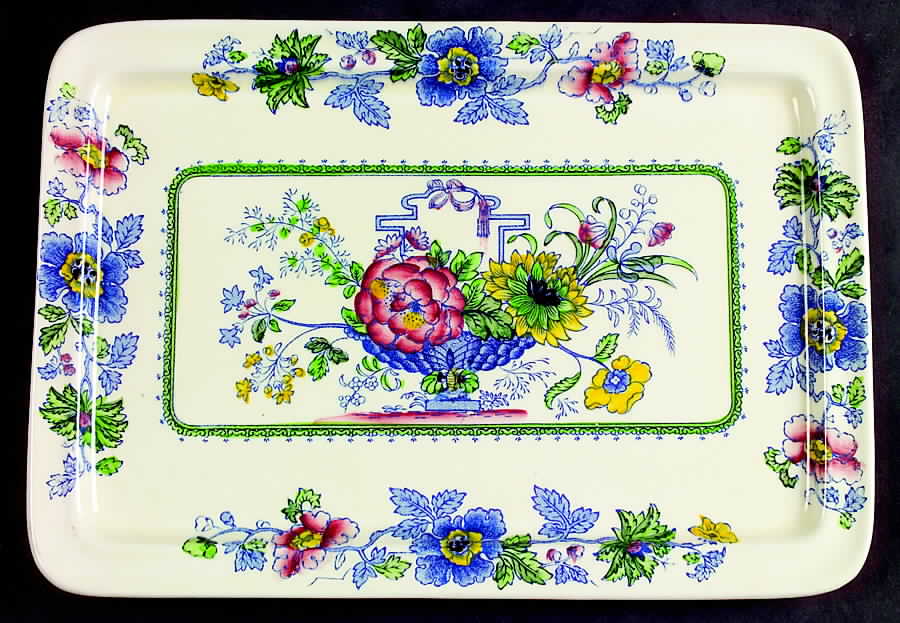 Strathmore Blue Multicolor Rectangular Tray 11" by Mason's-1