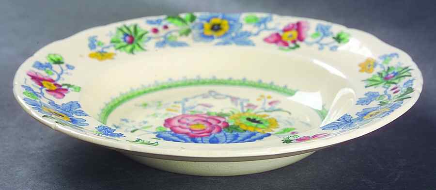 Strathmore Blue Multicolor Rim Cereal Bowl by Mason's-1