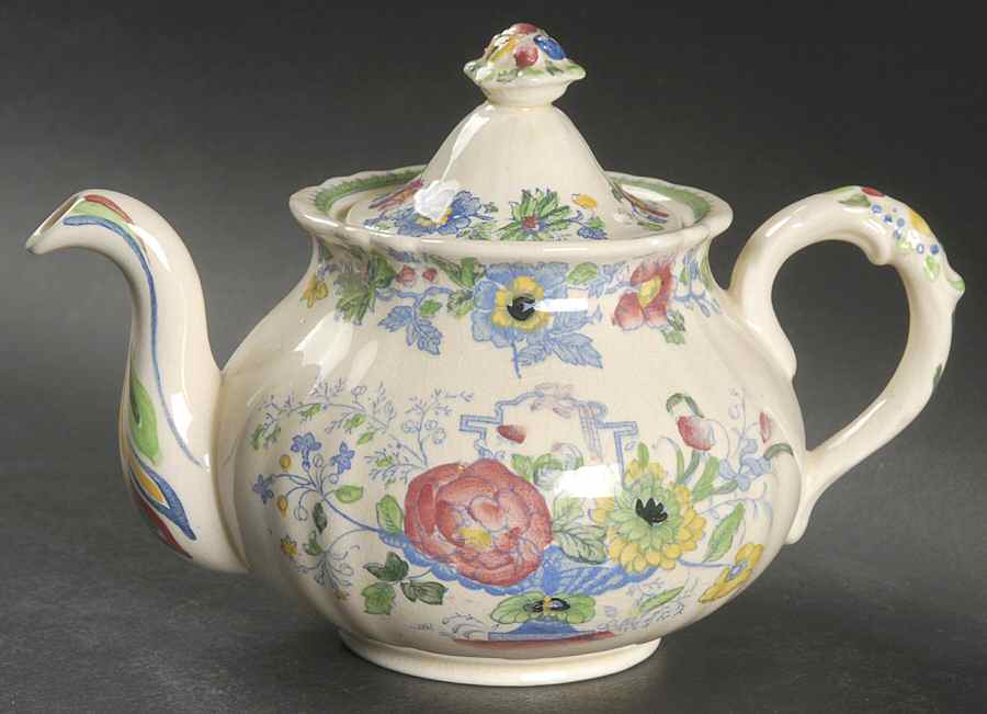 Strathmore Blue Multicolor Mini Teapot & Lid by Mason's-1