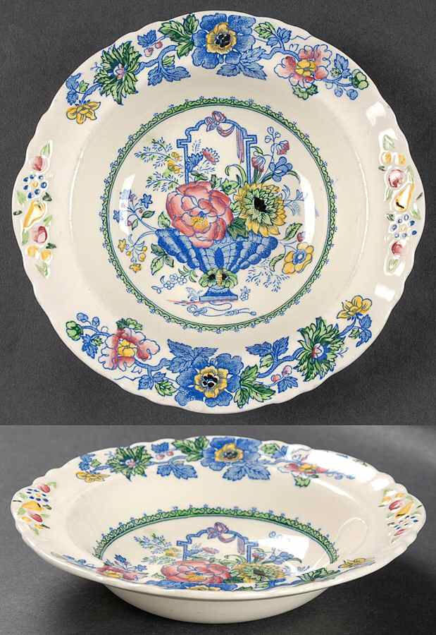 Strathmore Blue Multicolor Lugged Cereal Bowl by Mason's-1