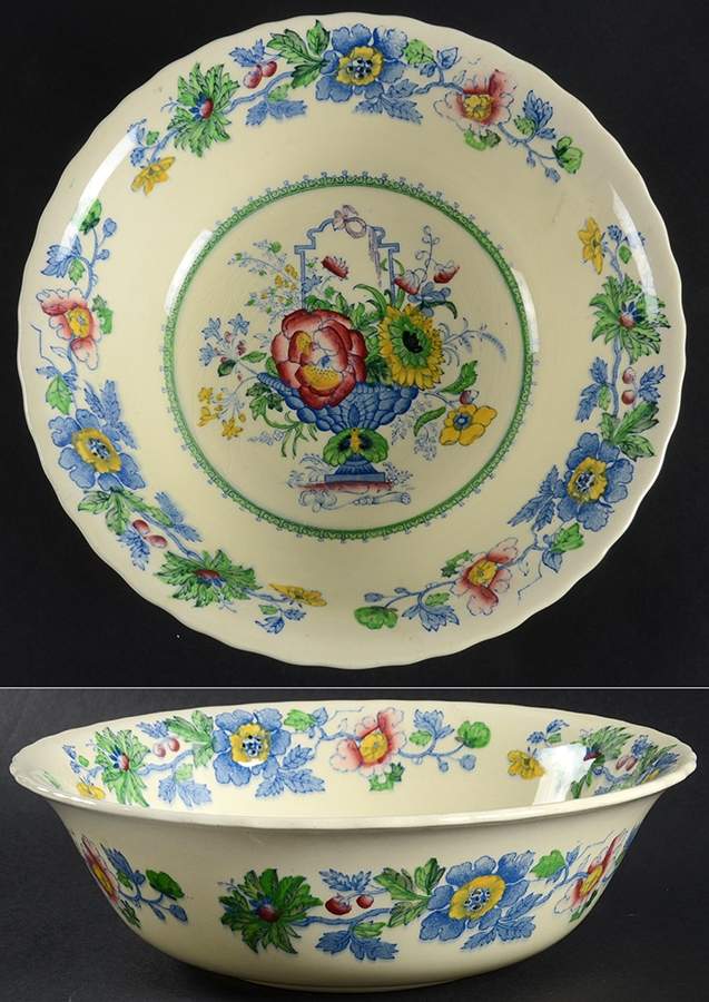 Strathmore Blue Multicolor 9" Round Vegetable Bowl by Mason's-1