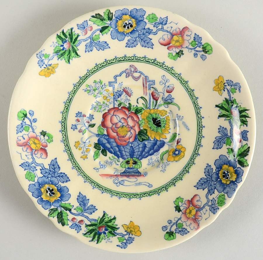 Strathmore Blue Multicolor Saucer for Cream Soup Bowl by Mason's-1