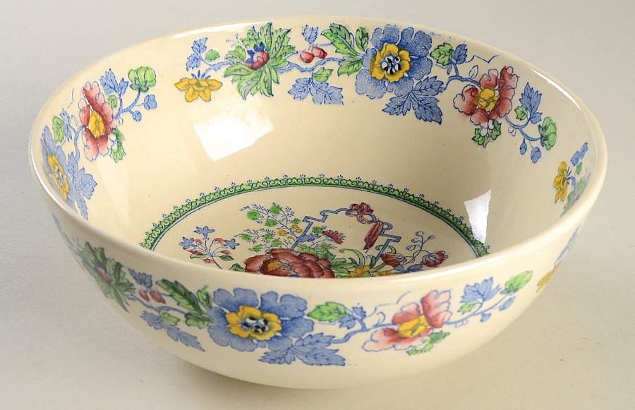 Strathmore Blue Multicolor 8" Round Vegetable Bowl by Mason's-1
