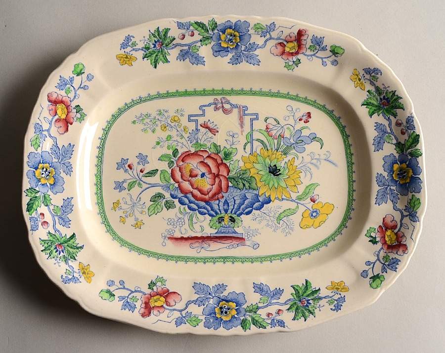 Strathmore Blue Multicolor 12" Oval Serving Platter by Mason's-1