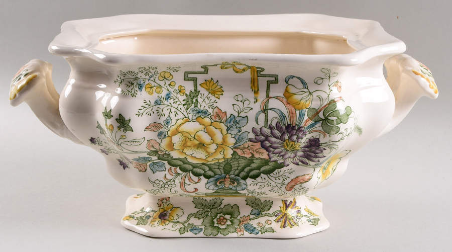 Strathmore Green Multicolor Tureen No Lid by Mason's-1
