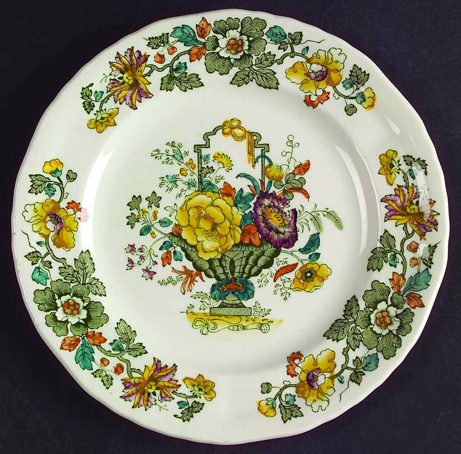 Strathmore Green Multicolor Dessert/Pie Plate by Mason's-1