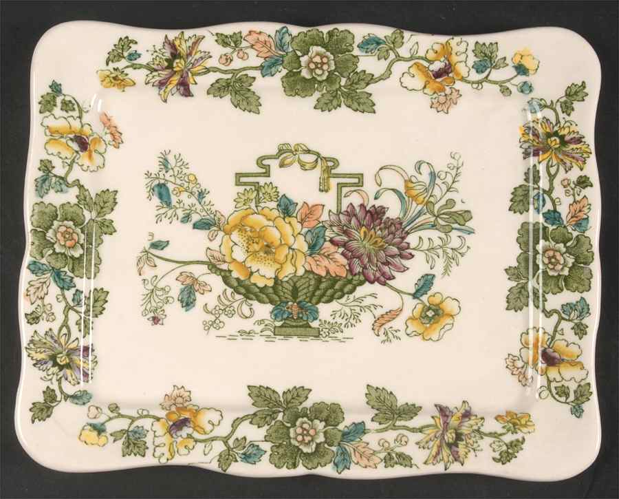 Strathmore Green Multicolor Rectangular Tray by Mason's-1