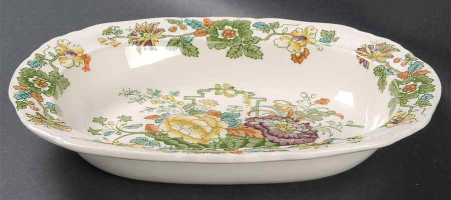 Strathmore Green Multicolor 10" Oval Vegetable Bowl by Mason's-1