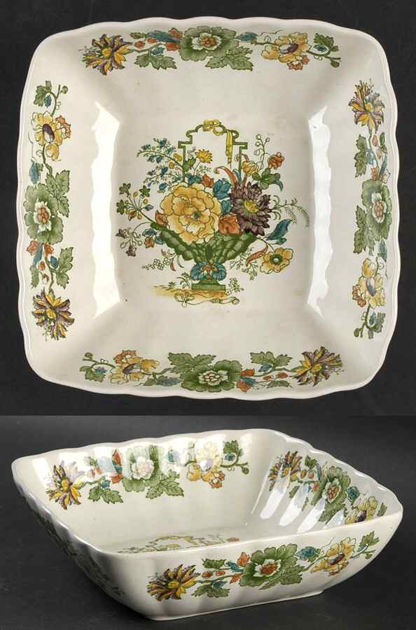 Strathmore Green Multicolor 8" Square Vegetable Bowl by Mason's-1