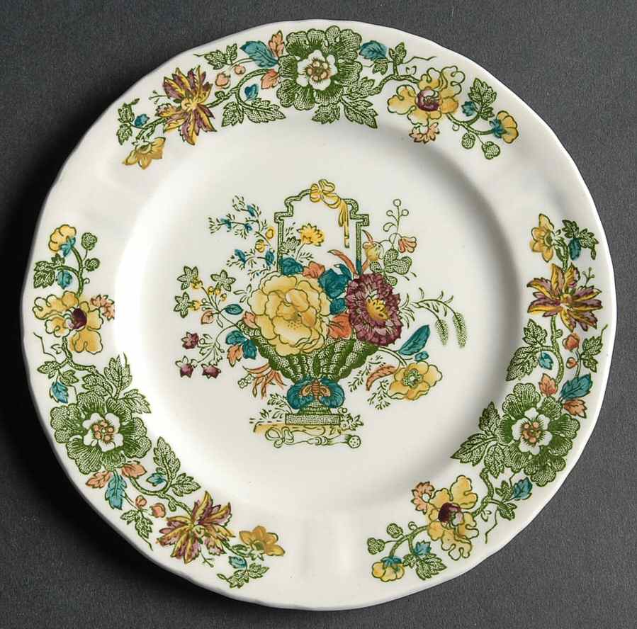 Strathmore Green Multicolor Bread & Butter Plate by Mason's-1