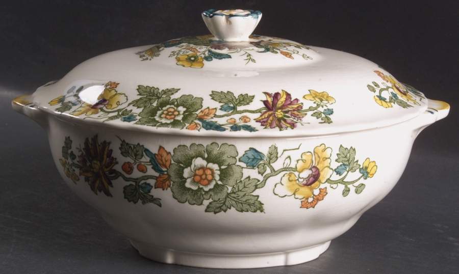 Strathmore Green Multicolor Round Covered Vegetable by Mason's-1
