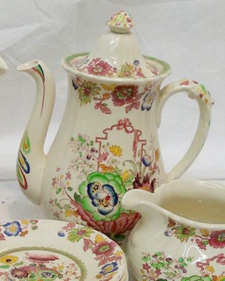 Strathmore Pink Multicolor Coffee Pot & Lid by Mason's-1