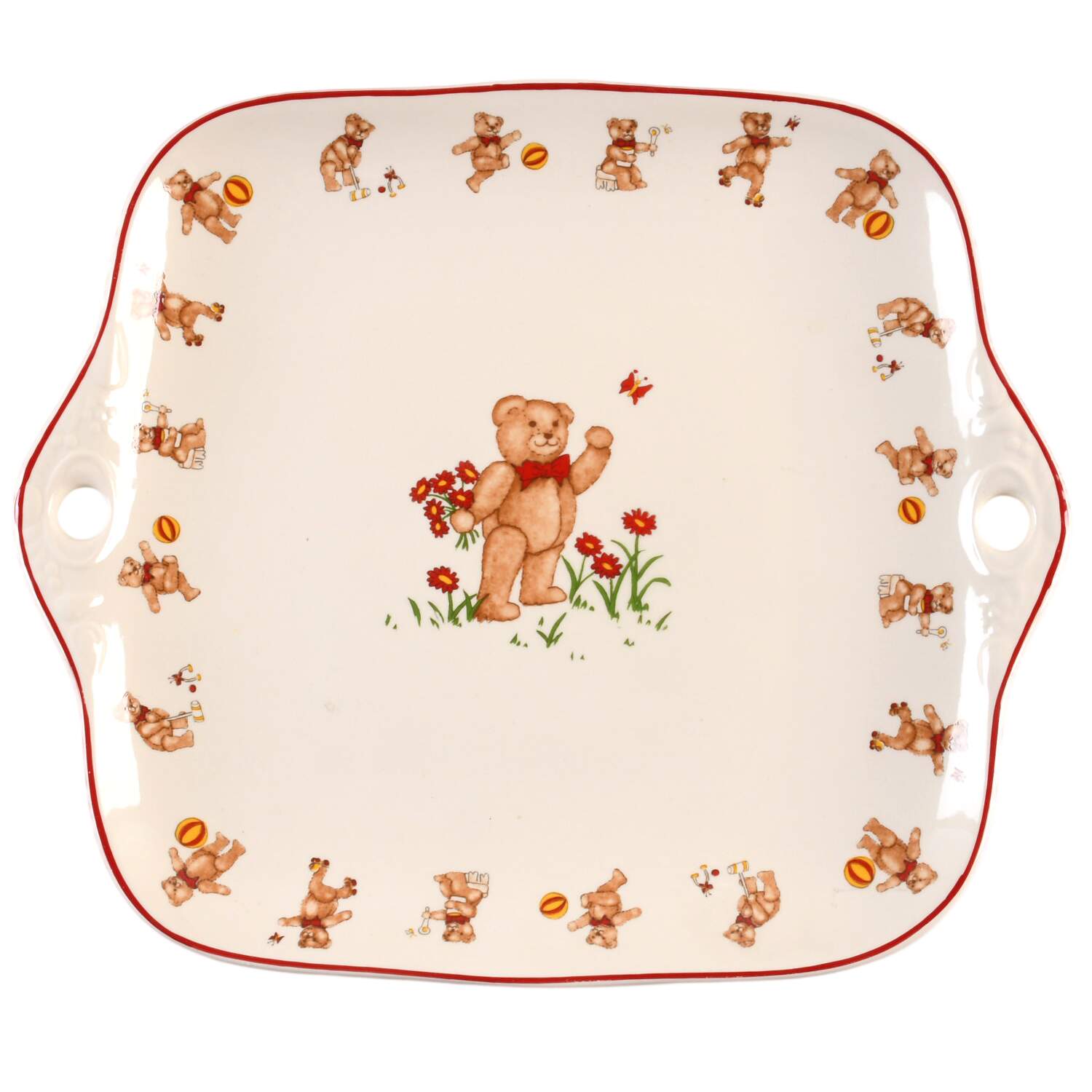 Teddy Bears Square Handled Cake Plate by Mason's-1