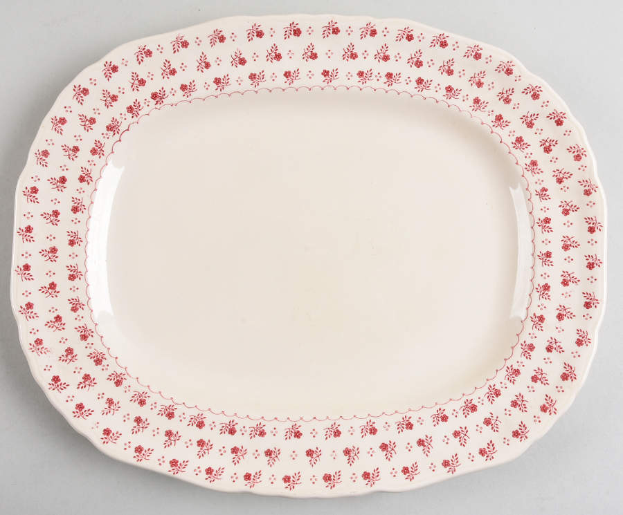 Trefoil Pink 13" Oval Serving Platter by Mason's-1