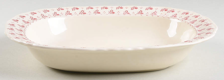 Trefoil Pink 10" Oval Vegetable Bowl by Mason's-1