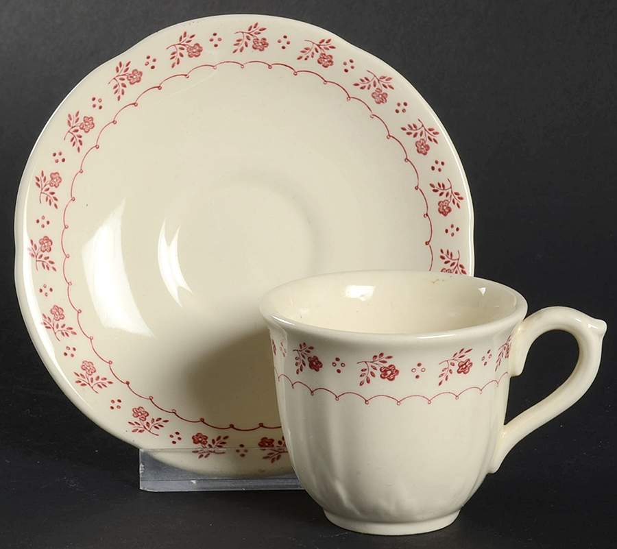 Trefoil Pink Flat Demitasse Cup & Saucer Set by Mason's-1
