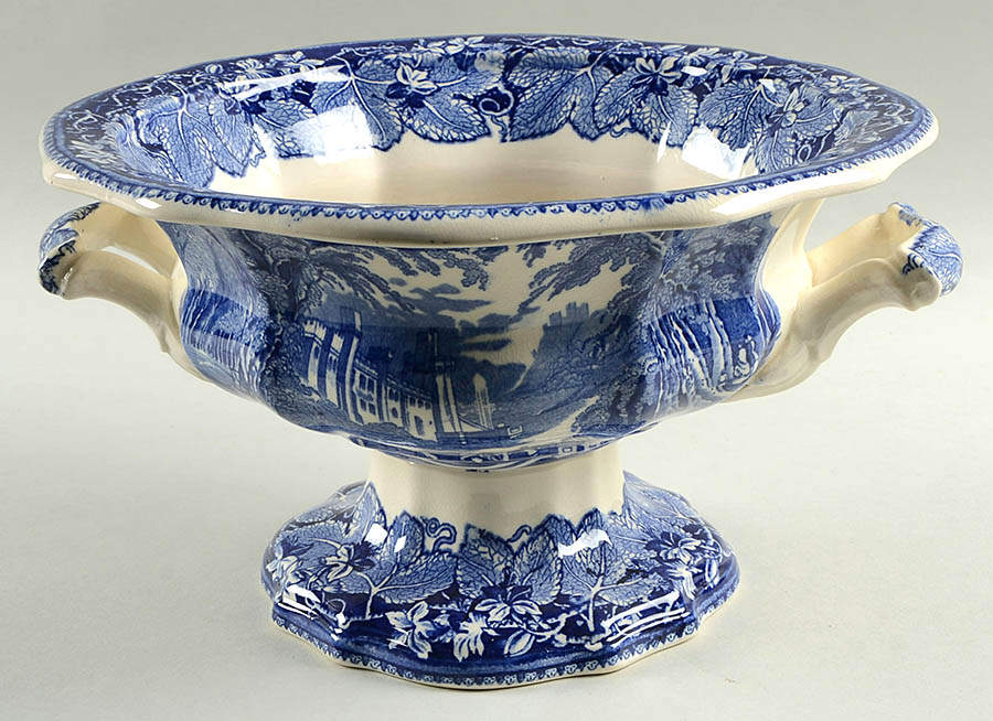 Vista Blue 10" Footed Pekin Salad Bowl by Mason's-1