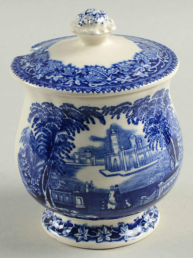 Vista Blue Jam/Jelly & Lid by Mason's-1