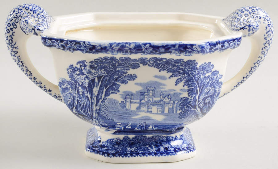 Vista Blue Sauce Boat No Lid by Mason's-1