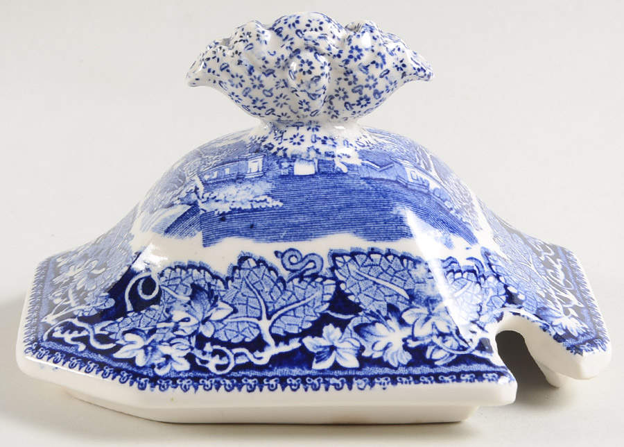 Vista Blue Lid for Sauce Boat by Mason's-1