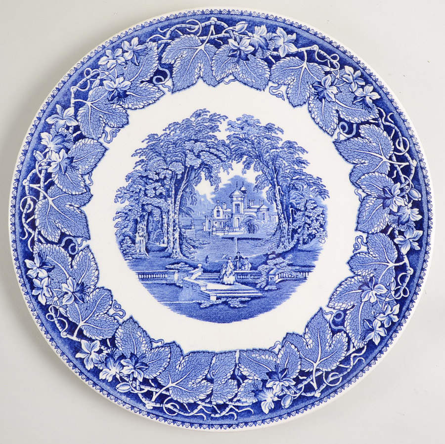 Vista Blue 12" Chop Plate (Round Platter) by Mason's-1